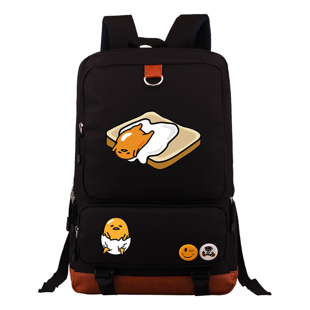 Cartoon Anime Lazy Egg Youth Student Backpack, Large Capacity Travel Bag, Boy's And Girl's Backpack