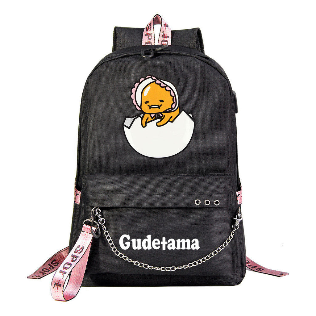 Lazy Egg Usb Youth Student Backpack For Boys And Girls Leisure Travel Backpack