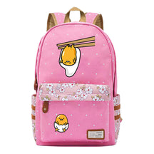 Cartoon Lazy Egg Printed Youth Student School Bag Fragmented Flower Boys And Girls Backpack