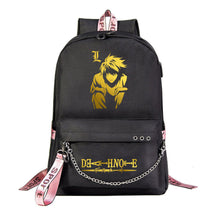Golden Death Note Death God Usb Youth Student School Bag Leisure Travel Backpack