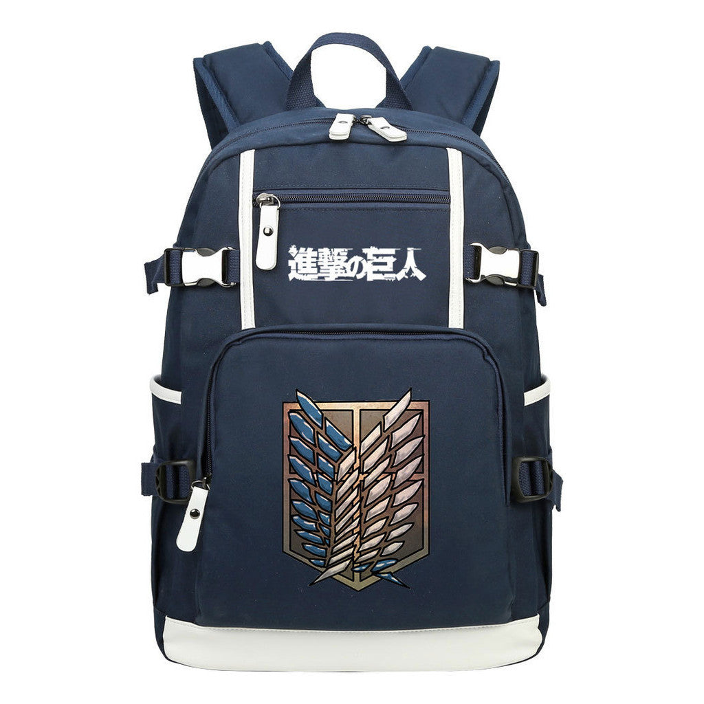 Giant Wings Of Cartoon And Anime Attack Youth Student Backpack, Leisure Travel Backpack