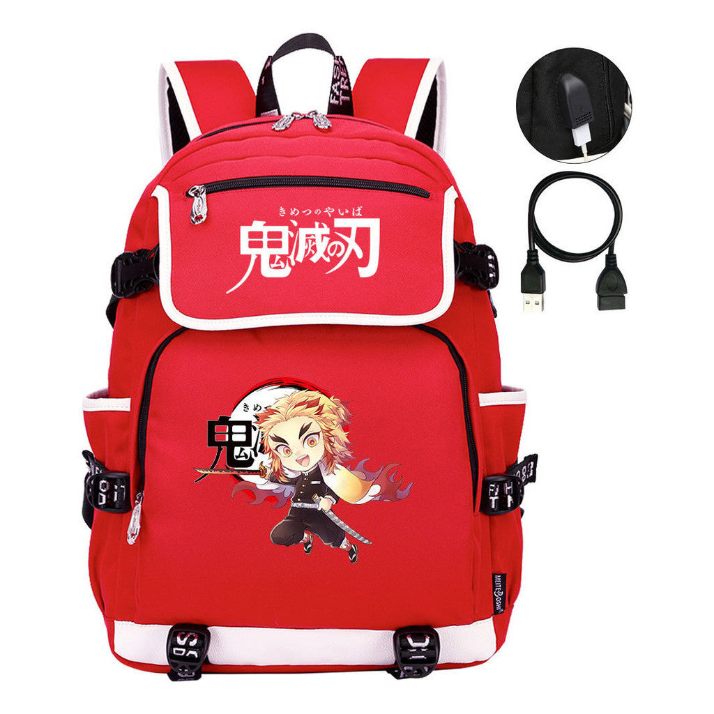 Anime Cartoon Usb Youth Student Backpack For Men And Women Leisure Backpack