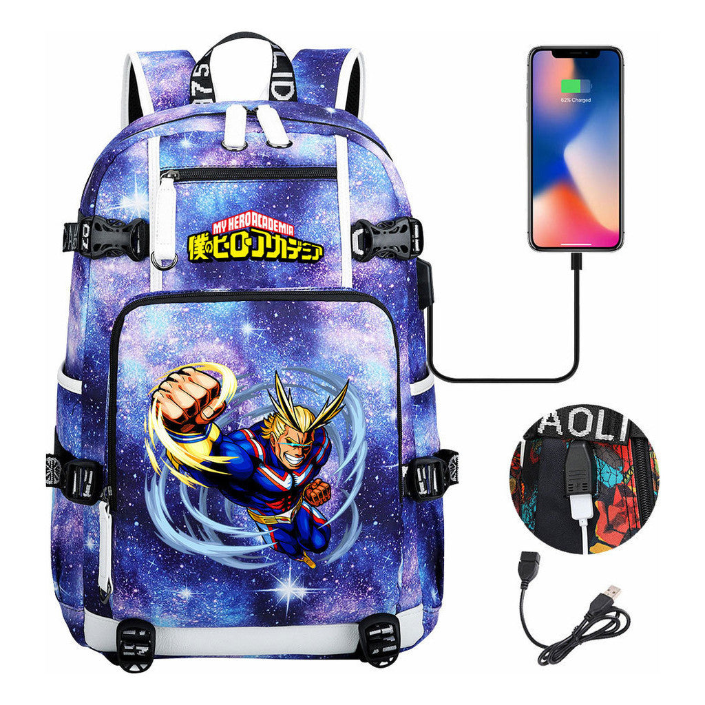 My Heroes Academy Usb Youth Student Backpack For Men And Women's Travel Backpacks