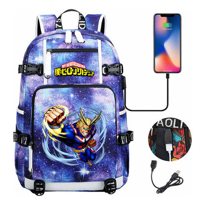 My Heroes Academy Usb Youth Student Backpack For Men And Women's Travel Backpacks