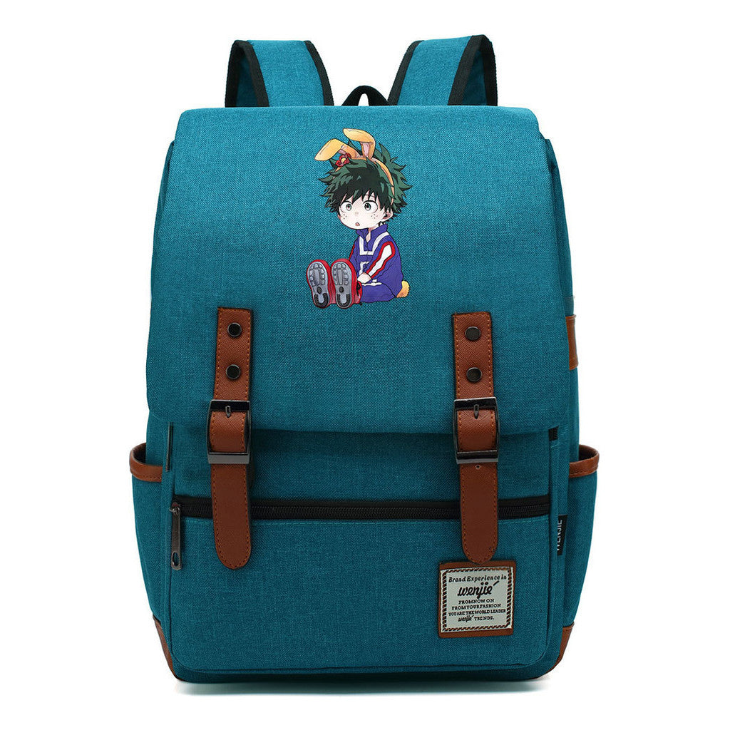 Anime My Heroes Academy Printed Youth School Bag Casual Belt Buckle Classic Backpack