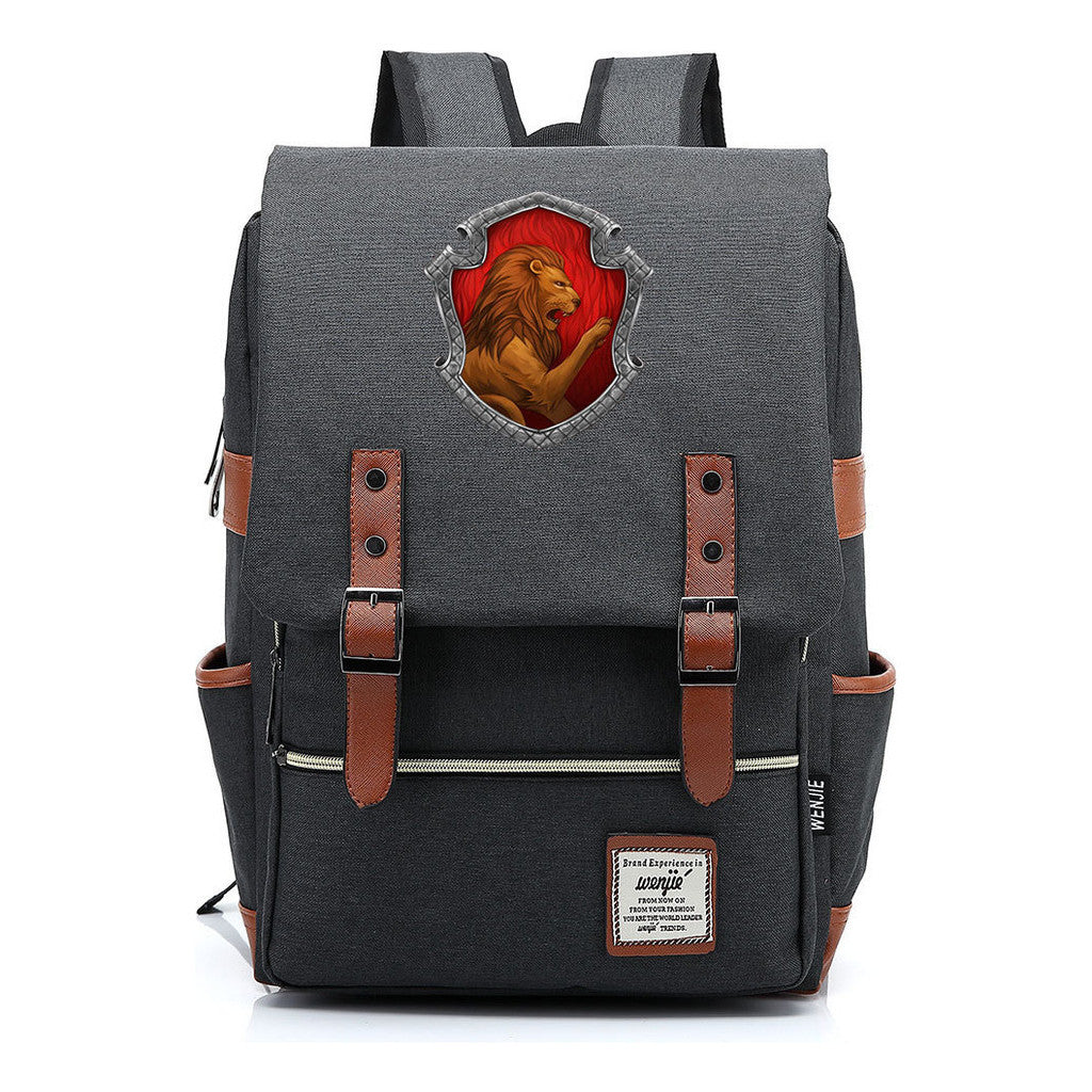 Academy Of Magic Print Teen School Bag Casual Belt Buckle Classic Backpack