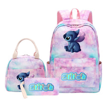 Interstellar Baby Stitch Youth Student Girls School Bag Lunch Bag Three Piece Set Backpack Set