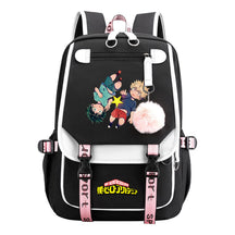 My Heroes Academy Usb Student Backpack, Casual Woven Strap Flip Back Backpack