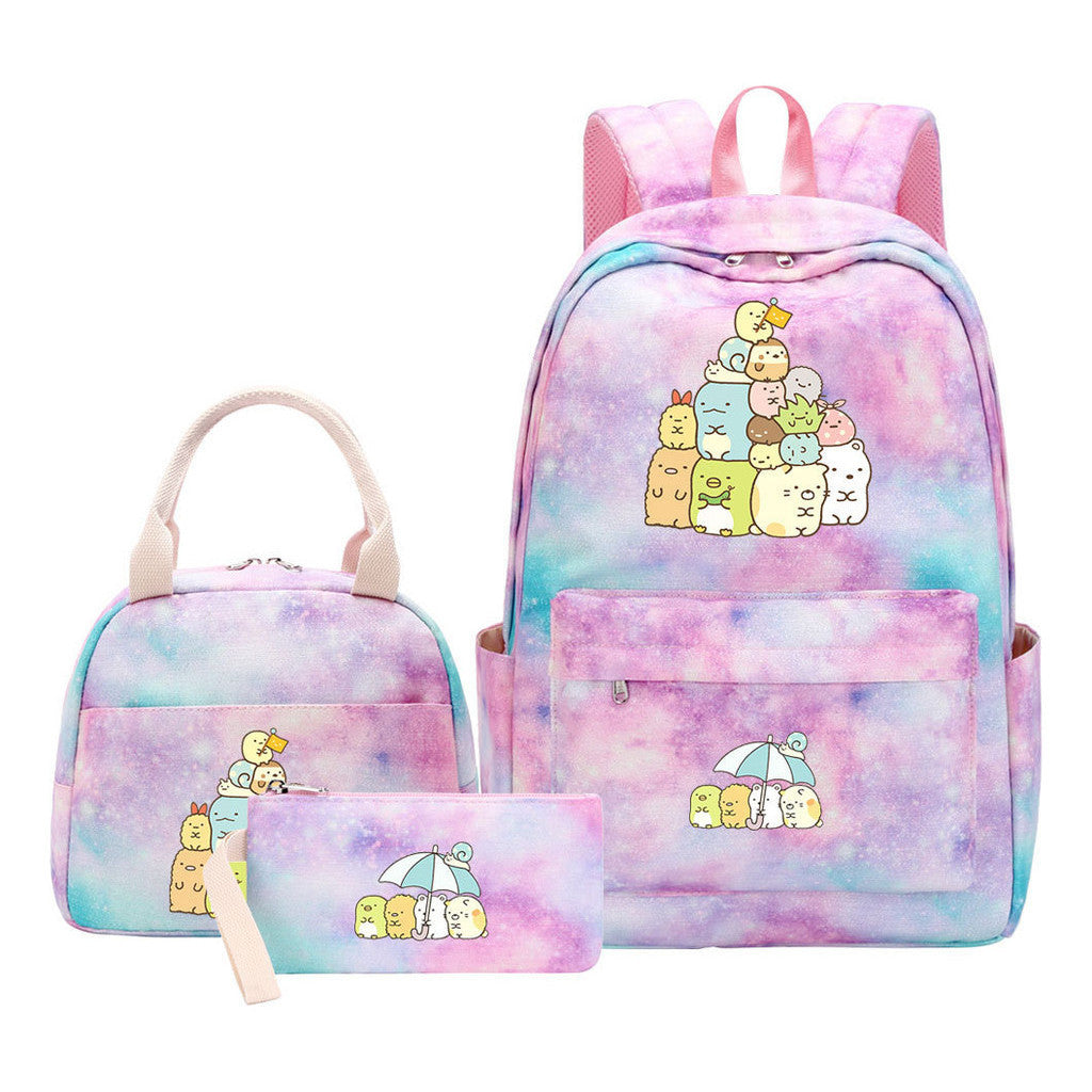 Corner Biology Student School Bag Lunch Bag Three Piece Set Backpack Set