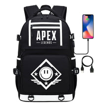 Apex Hero Print Usb Youth School Bag Backpack Leisure Travel Backpack