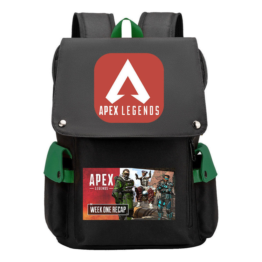 Apex Hero Print Usb Charging Cap Headpiece Student Backpack Leisure Backpack