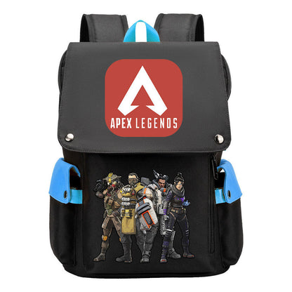 Apex Hero Print Usb Charging Cap Headpiece Student Backpack Leisure Backpack