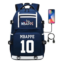 Football Star Mbappe Printed Usb Youth Student Backpack, Boy's And Girl's Backpack, Leisure Travel Backpack