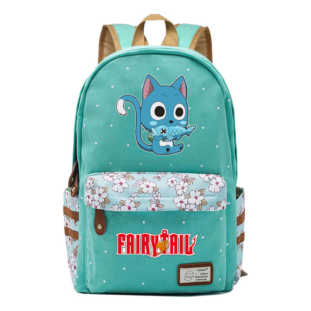 Teenage Student Backpacks, Floral Canvas, Girl Shoulders