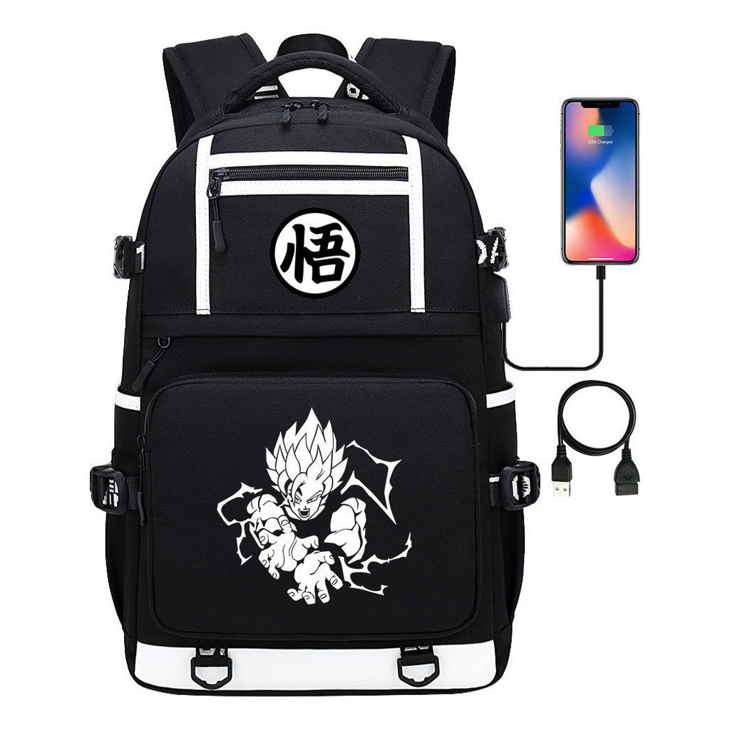 Manga Dragon Ball Usb Youth Student Backpack Men And Women, Backpack Leisure Travel
