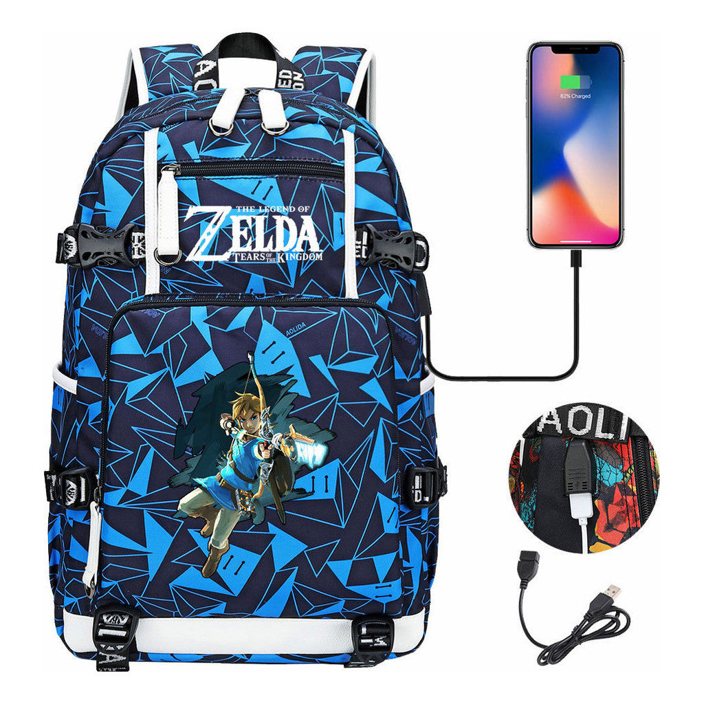 Legend Of Zelda Printed Youth Student Backpack For Men And Women With Large Capacity Leisure Travel Backpack