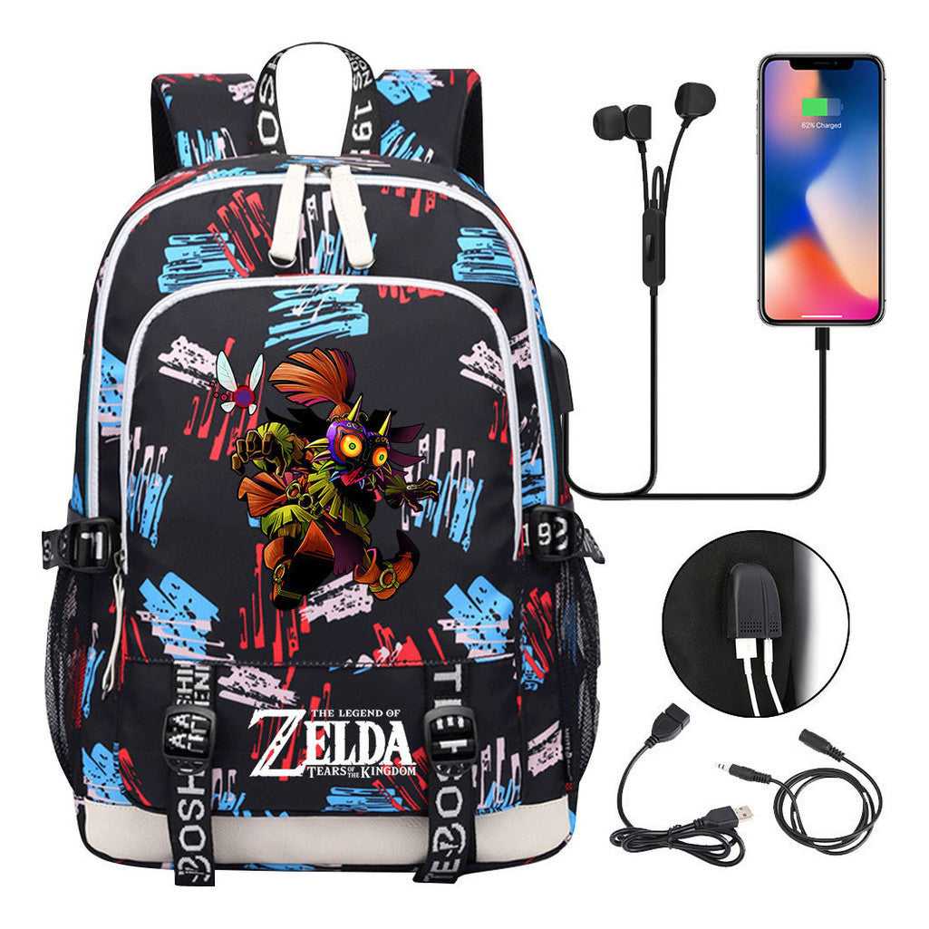 Usb Youth Primary And Secondary School Student Backpack For Men And Women's Leisure Sports Backpack