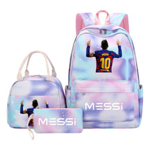 Sports Football Stars, Teenagers, Students, Girls, Backpacks, Lunch Bags, 3-piece Backpack Set