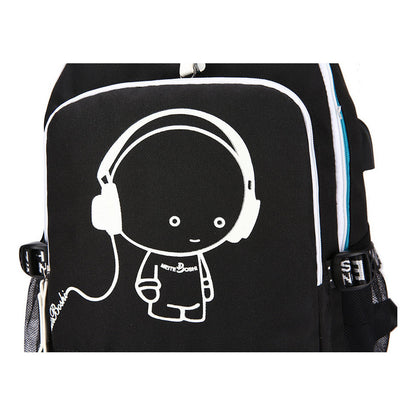 Superhero Printed Youth Primary And Secondary School Backpack Usb Men's And Women's Leisure Backpack