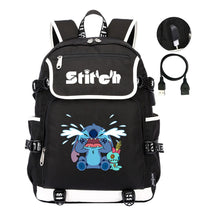 Anime Star Baby Stitch Printed Usb Student Backpack For Men And Women's Leisure Travel Backpack