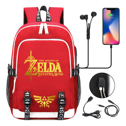 Golden Selda Kingdom Tears Usb Youth Student Backpack Men's And Women's Leisure Sports Backpack