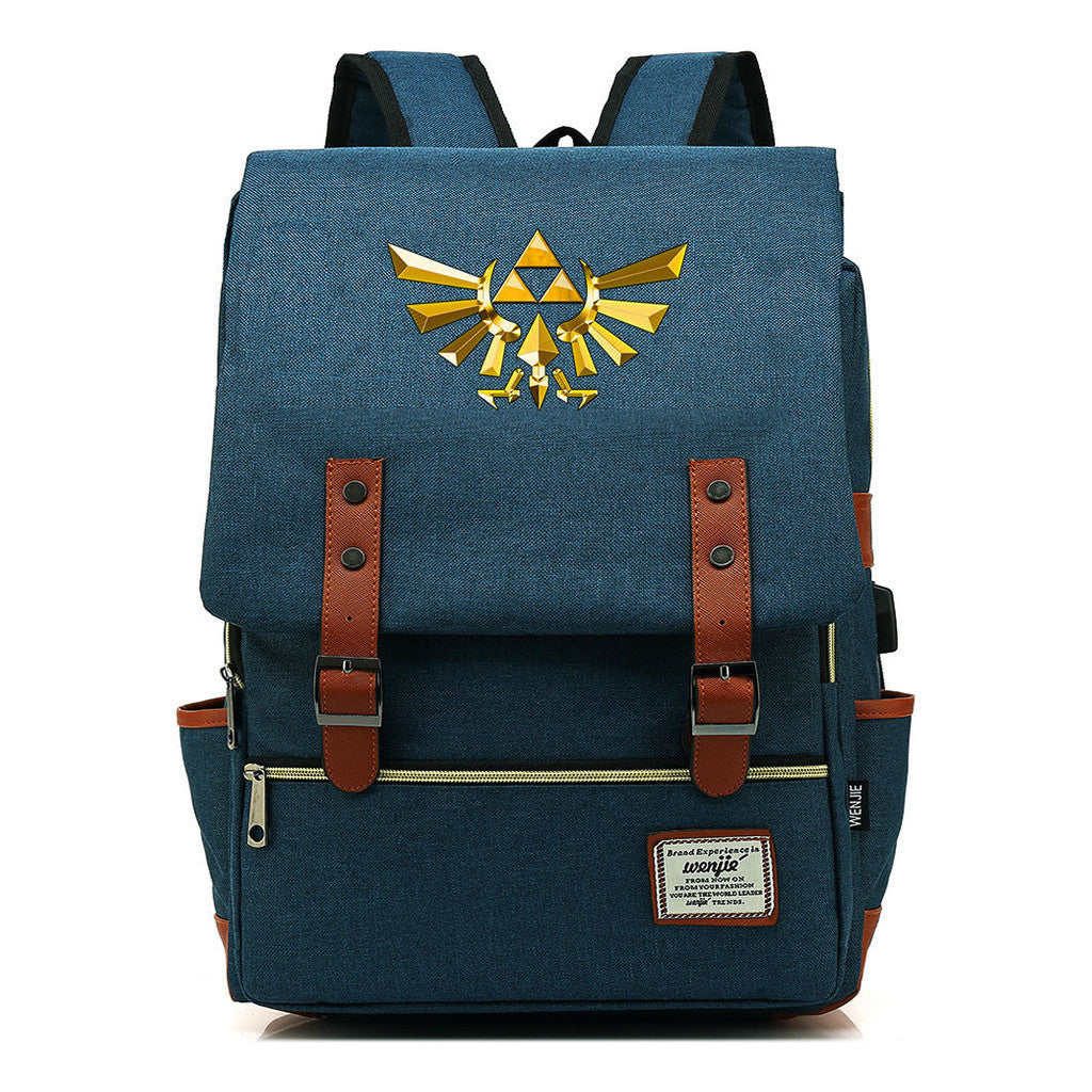 Game Zelda Kingdom Tears Print Youth Student Backpack Usb Casual Backpack