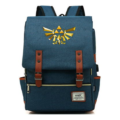 Game Zelda Kingdom Tears Print Youth Student Backpack Usb Casual Backpack