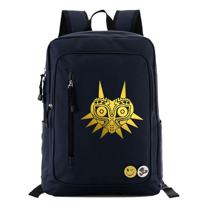 Golden Printed Youth Student Backpack For Men And Women's Leisure Travel Backpack