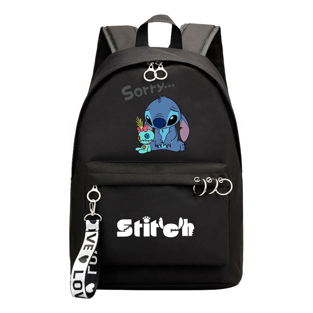 Anime Star Baby Stitch Youth Student School Bag Men's And Women's Backpack Lightweight Casual Backpack