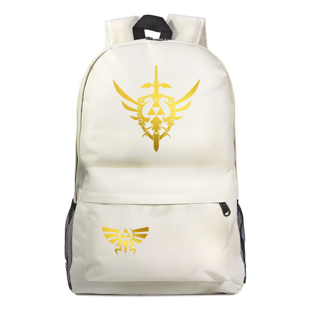 Golden Printed Youth Student Backpack Men And Women's Leisure Backpack