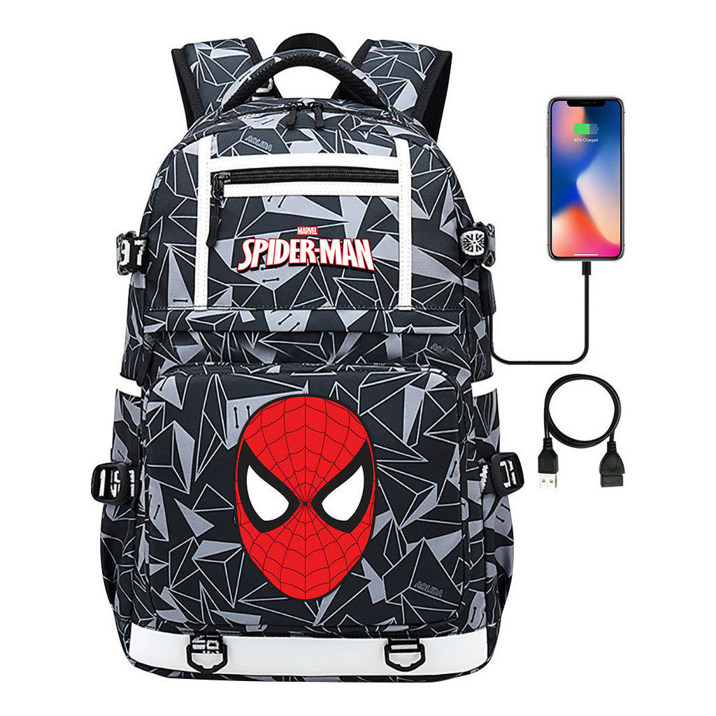 Superhero Printed Youth Student Backpack Men And Women's Leisure Travel Backpack