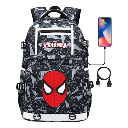Superhero Printed Youth Student Backpack Men And Women's Leisure Travel Backpack