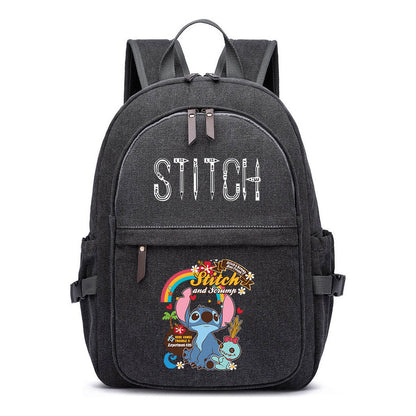 Anime Star Baby Stitch Printed Youth Student Backpack For Men And Women With Casual Woven Straps Backpack