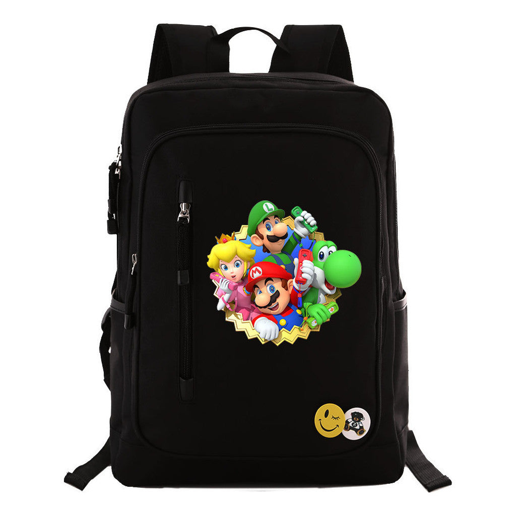 Game Super Mario Print Youth Student School Bag Leisure Travel Backpack