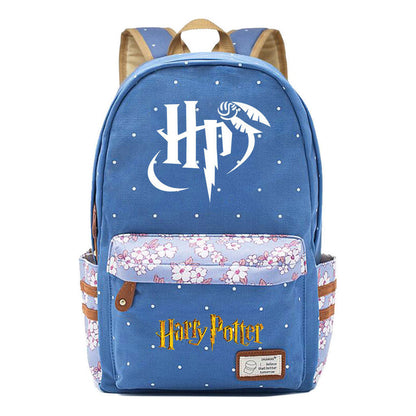 School Of Witchcraft And Wizardry Youth Student Backpack, Floral Canvas, Female Backpack