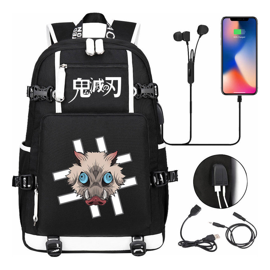 Printed Usb Large Capacity Student Backpack For Leisure Travel Backpack