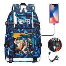 Cartoon Printed Usb Large Capacity Student Backpack For Leisure Travel Backpack