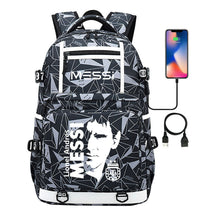Sports Football Star Printed Usb Youth Student Backpack, Men's And Women's Backpack, Leisure Travel Bag