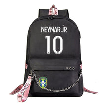 Football Star Neymar Printed Usb Youth Student Backpack For Men And Women's Leisure Travel Backpack