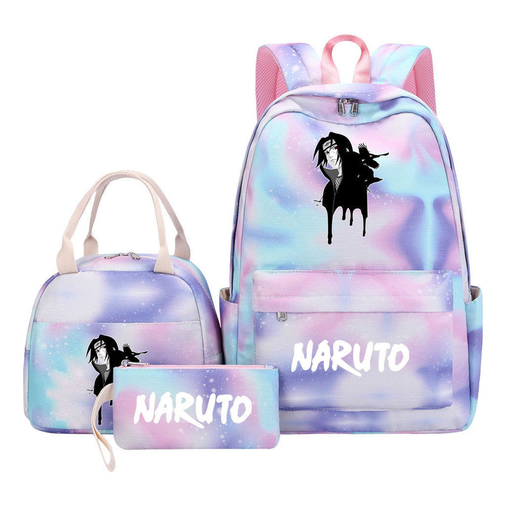Naruto Teenage Girls School Bag Lunch Bag Three Piece Backpack Set