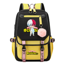 My Heroes Academy Usb Youth Student Backpack With Casual Woven Strap Flip Back Backpack
