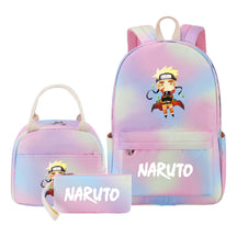 Naruto Teenage Student Girls School Bag Lunch Bag Three Piece Set Backpack Set