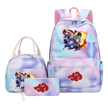 Naruto Teenage Student Girls School Bag Lunch Bag Three Piece Set Backpack Set
