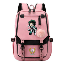 My Heroes Academy Usb Youth Student Backpack With Casual Woven Strap Flip Back Backpack