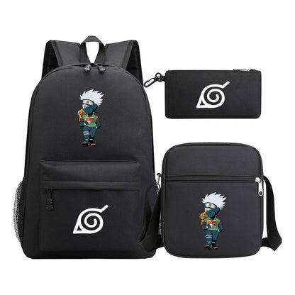 Anime Naruto Starry Sky Student School Bag Three Piece Set Backpack Set