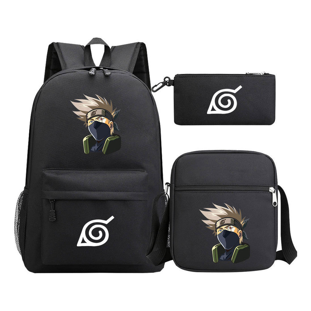 Anime Naruto Starry Sky Student School Bag Three Piece Set Backpack Set