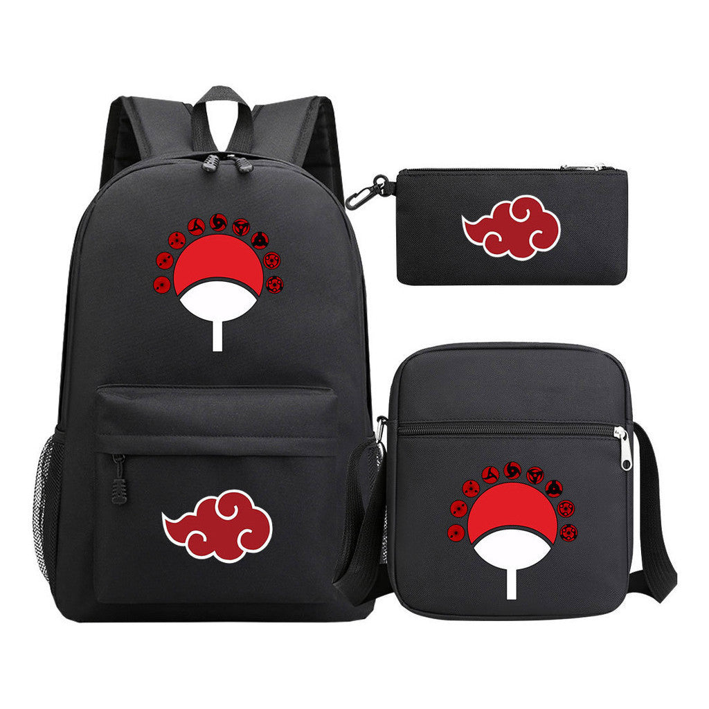 Anime Naruto Starry Sky Youth School Bag Three Piece Set For Boys And Girls Backpack Set