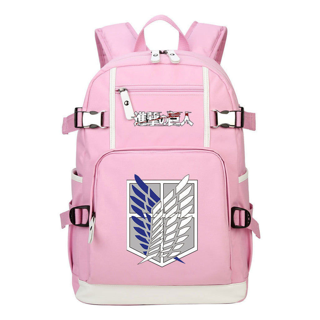 Giant Wings Of Cartoon And Anime Attack Student Backpacks, Men's And Women's Backpacks, Leisure Travel Backpacks