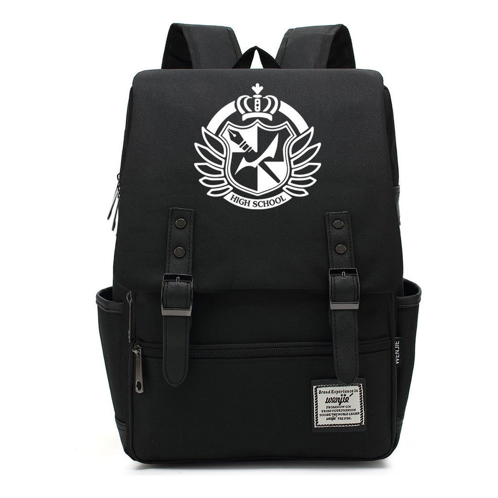 Printed Teenage Student Backpack For Men And Women With Casual Belt Buckle Classic Backpack