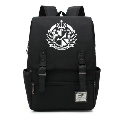 Printed Teenage Student Backpack For Men And Women With Casual Belt Buckle Classic Backpack